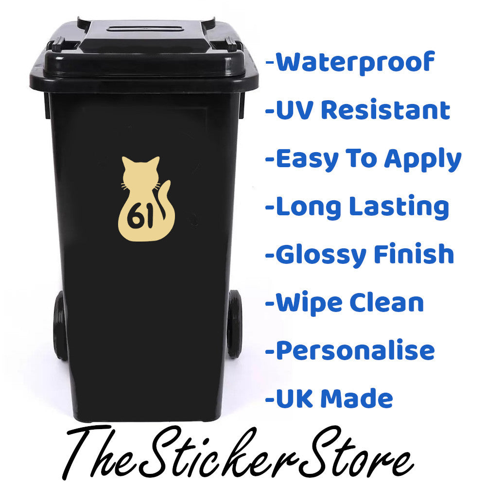 3 Pack Cat Rear Number Sticker