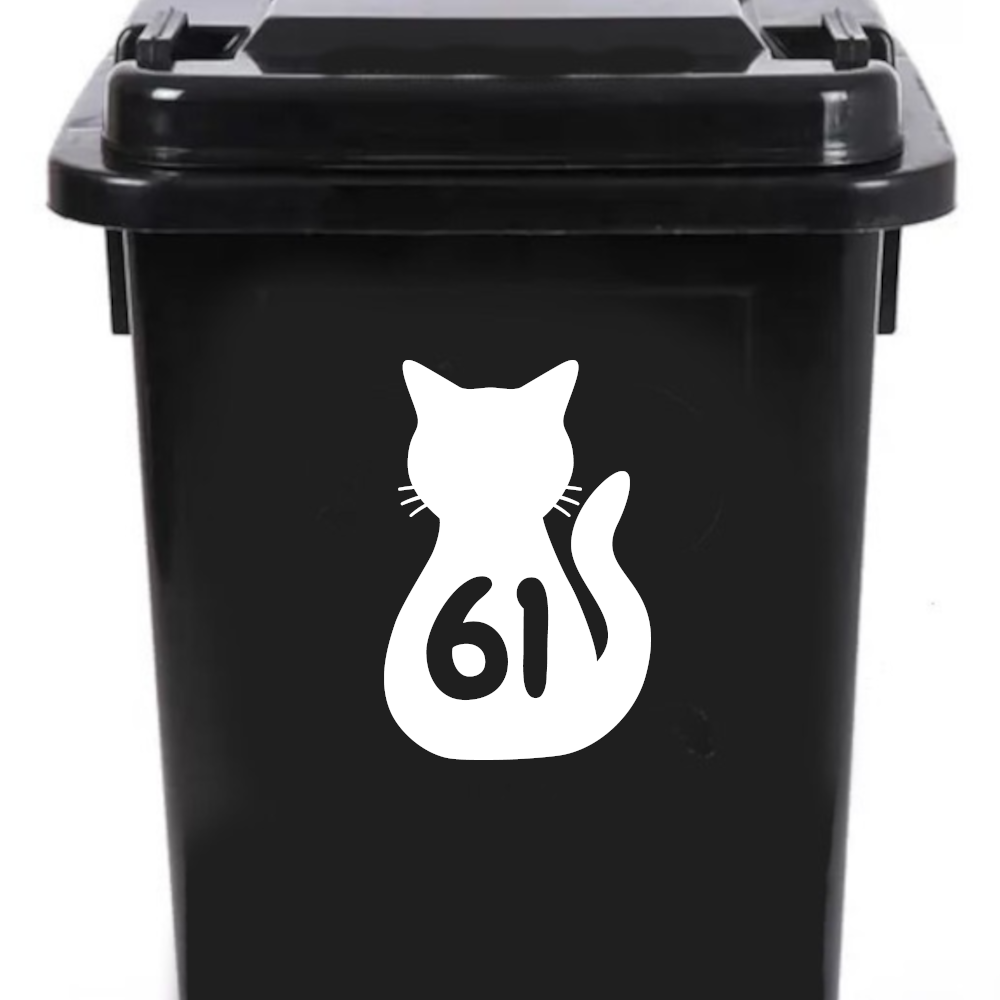 3 Pack Cat Rear Number Sticker
