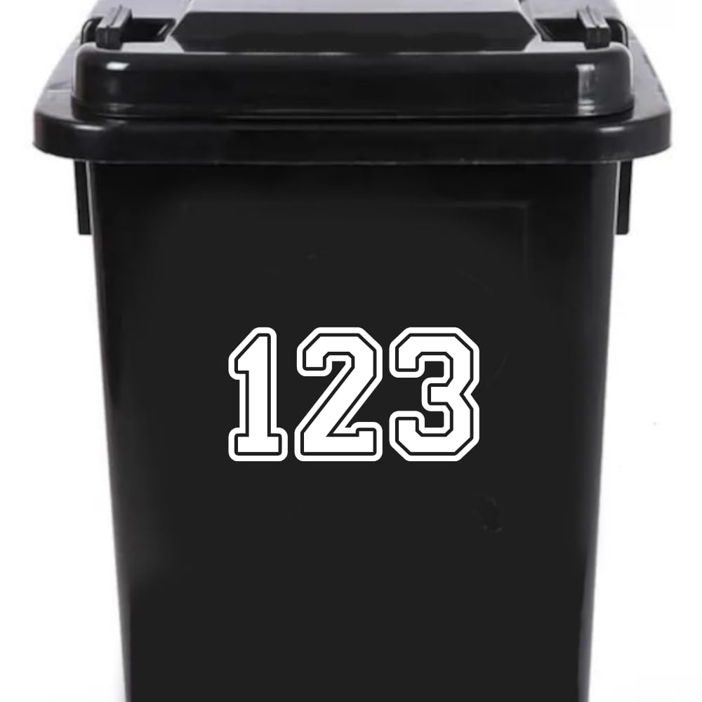 Sports Jersey Wheelie Bin Number Stickers