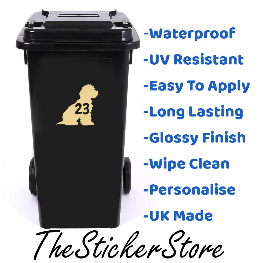 Multi Pack Pet Dog Cockapoo Wheelie Bin Stickers