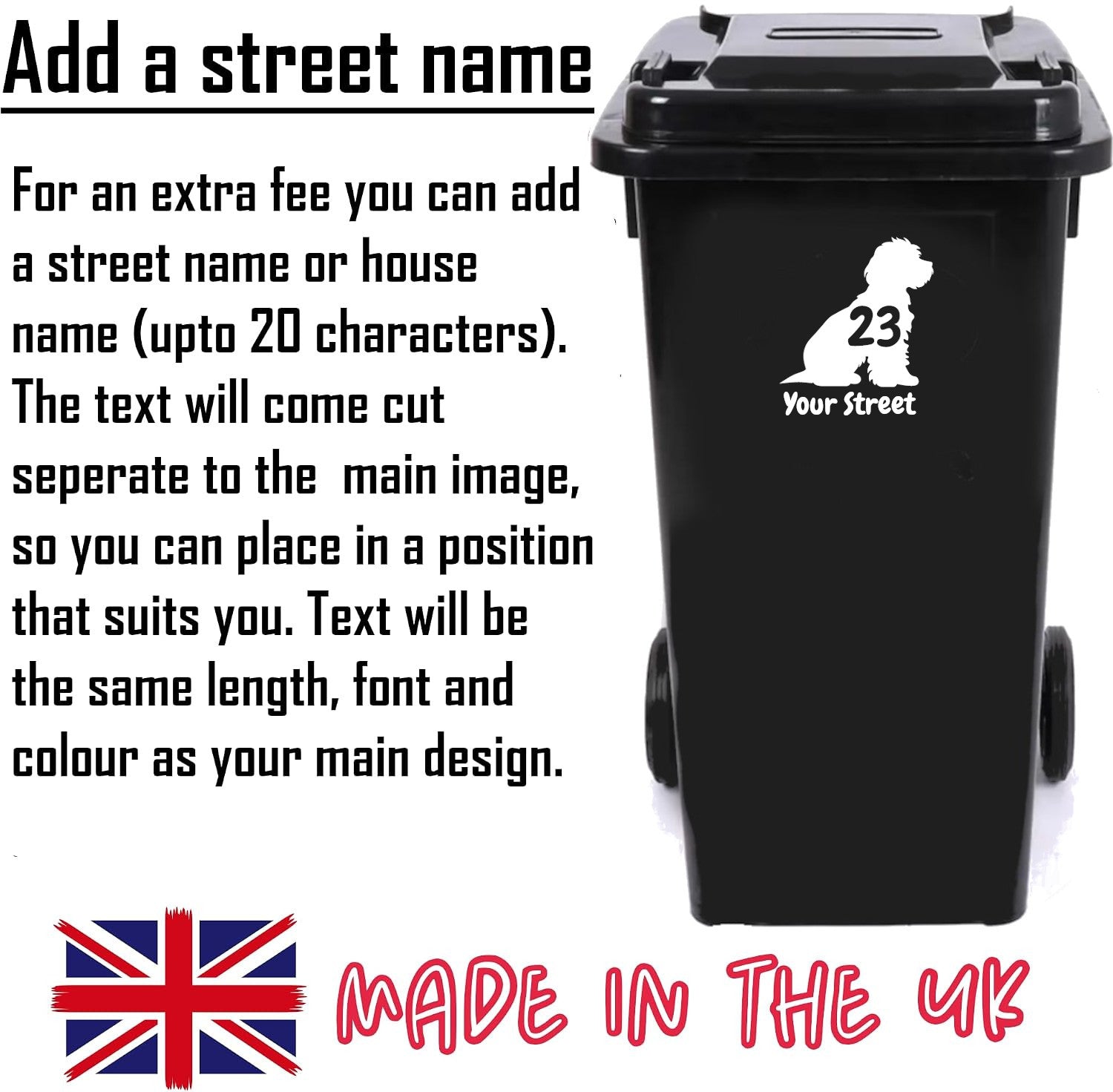 Multi Pack Pet Dog Cockapoo Wheelie Bin Stickers