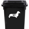 3 Pack Dachshund Dog Silhouette Wheelie Bin Stickers