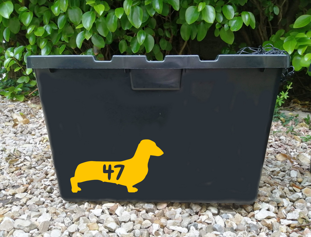 3 Pack Dachshund Dog Silhouette Wheelie Bin Stickers