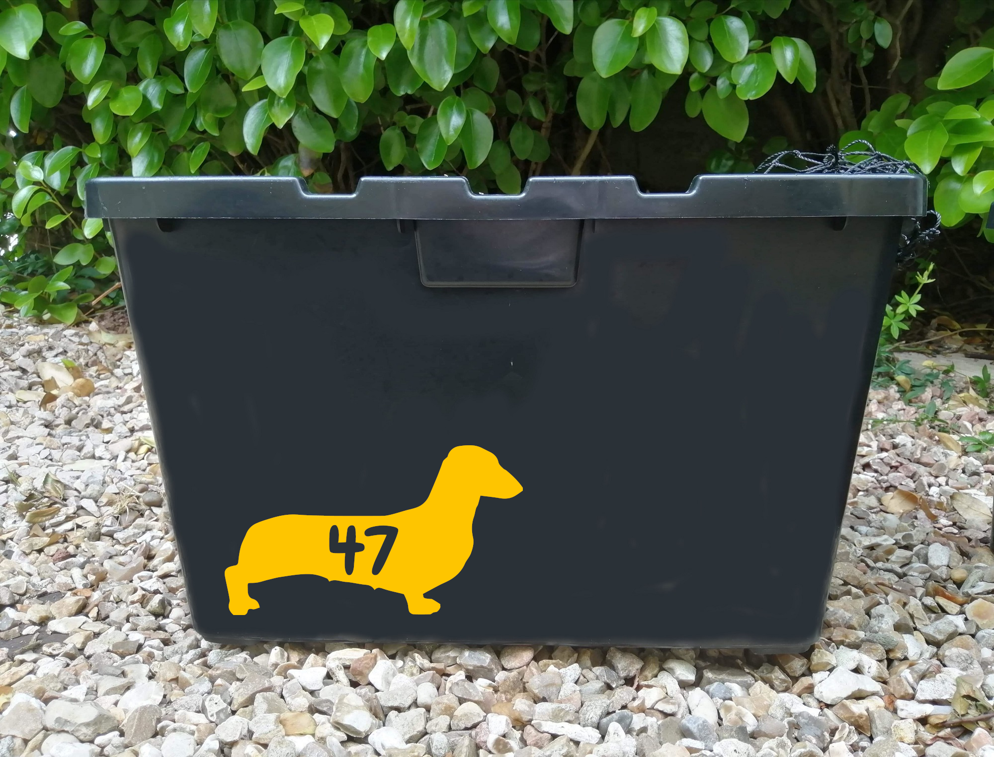 3 Pack Dachshund Dog Silhouette Wheelie Bin Stickers