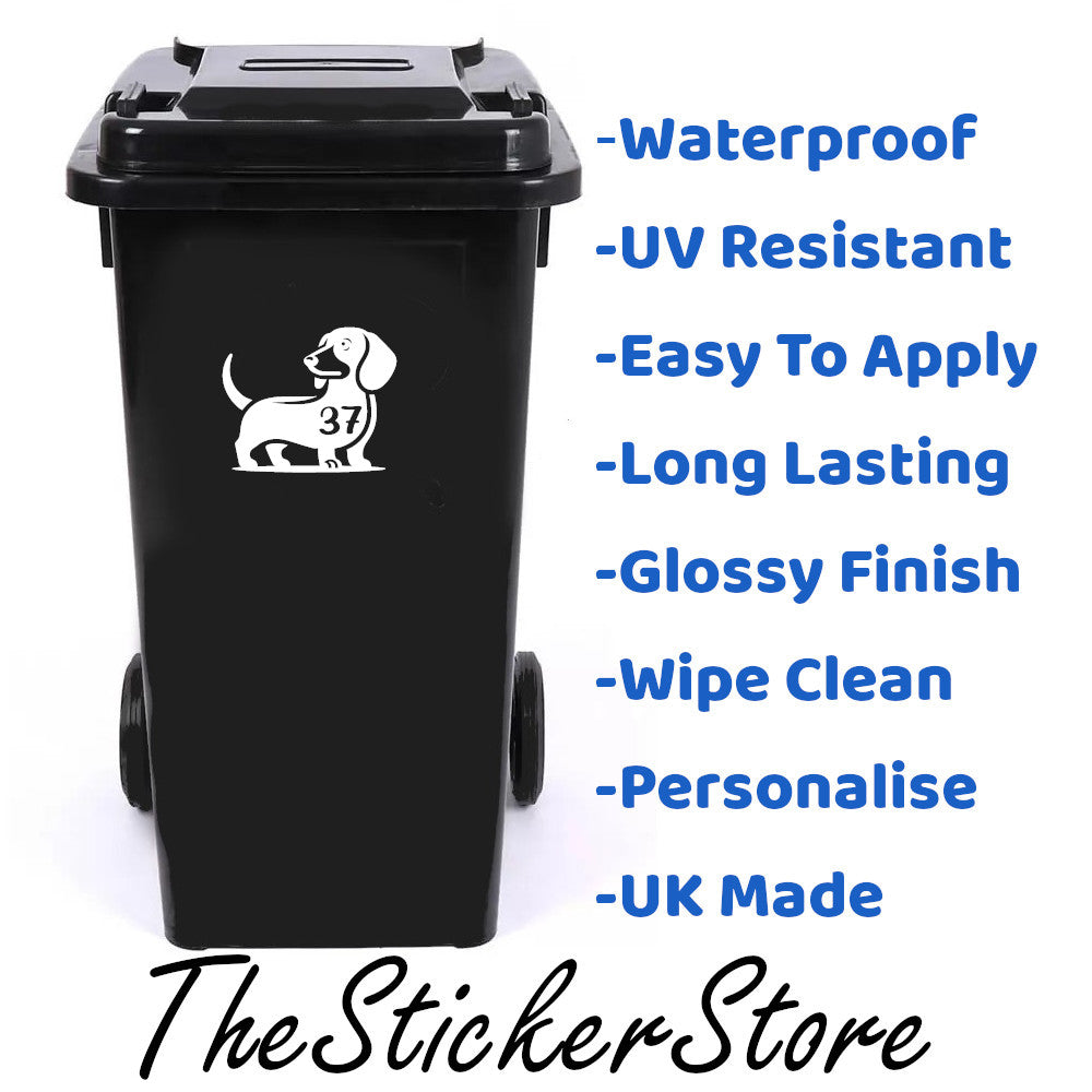Multi Pack Dachshund Number Sticker
