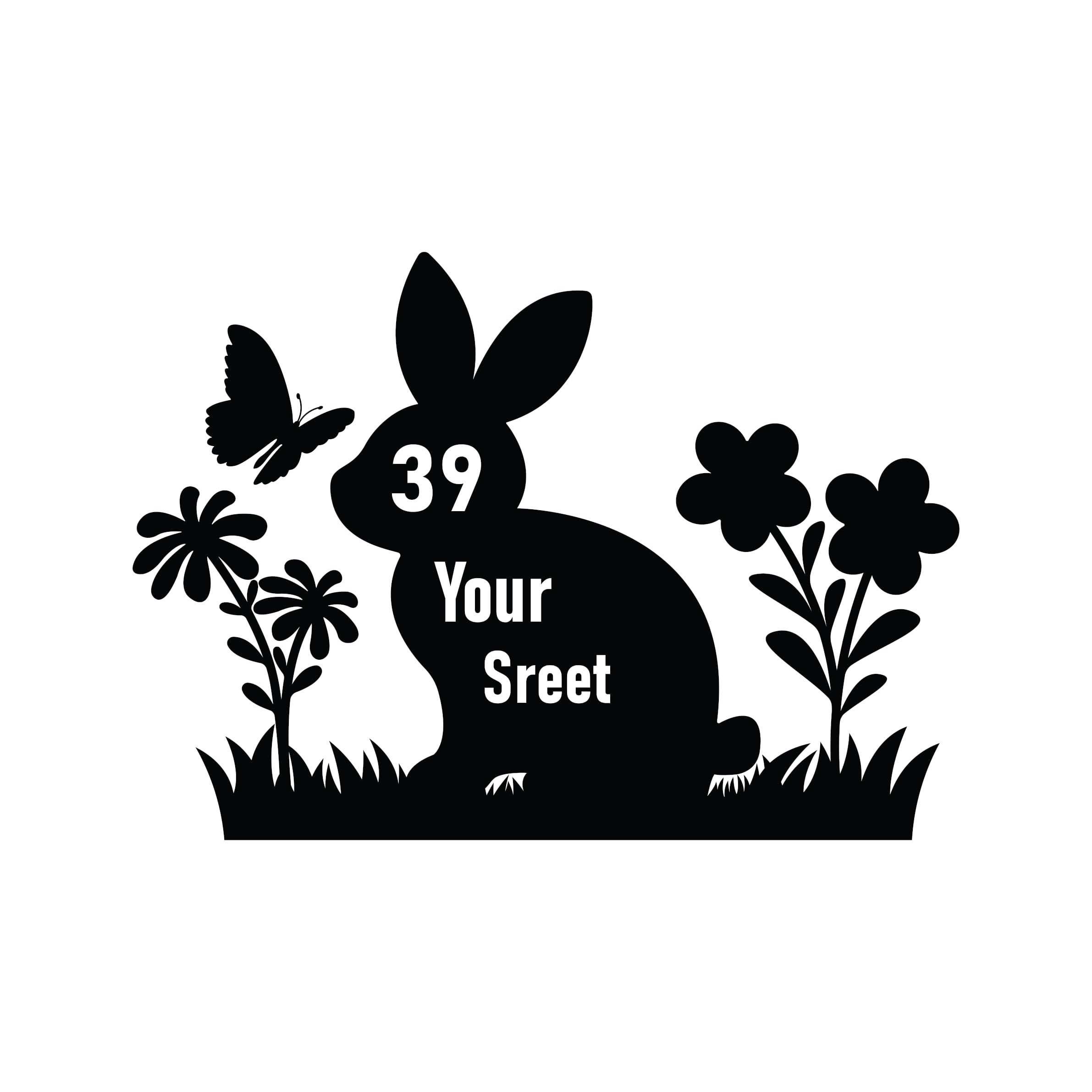 Pack of 3 Bunny Rabbit & Butterfly Waterproof Wheelie Bin Stickers