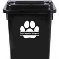 Multi Pack Dog/Cat Paw Print Wheelie Bin Number Stickers