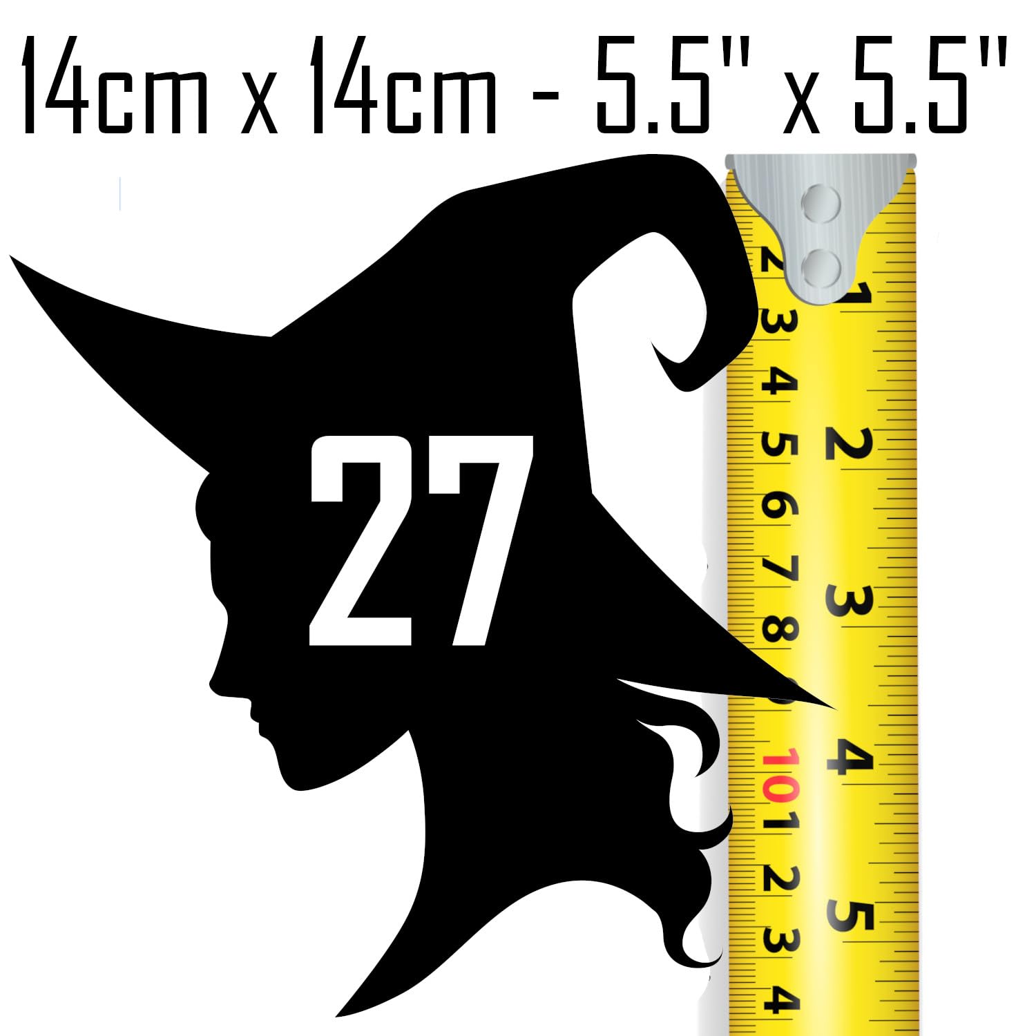 Multi Pack Witch Face Silhouette Wheelie Bin Number Sticker