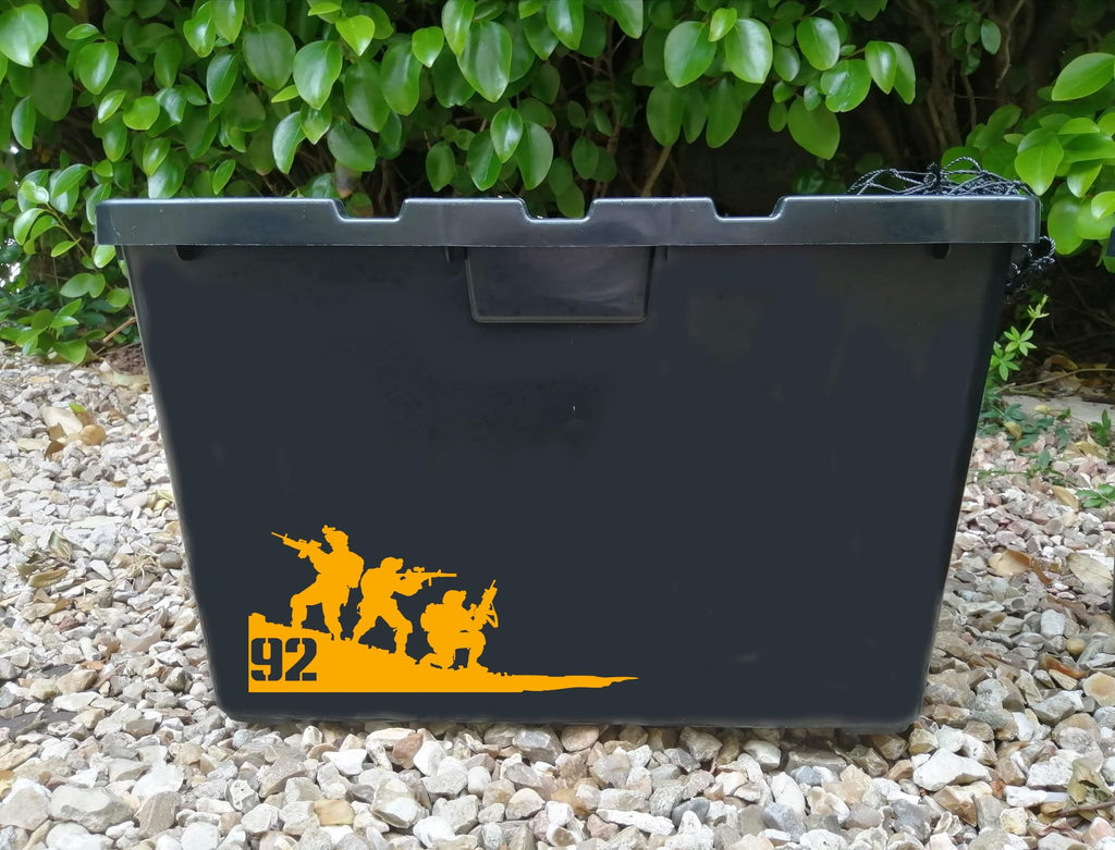 Pack of 3 Soldiers Wheelie Bin Number Sticker