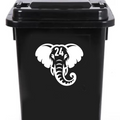 Elephant Number Wheelie Bin Sticker