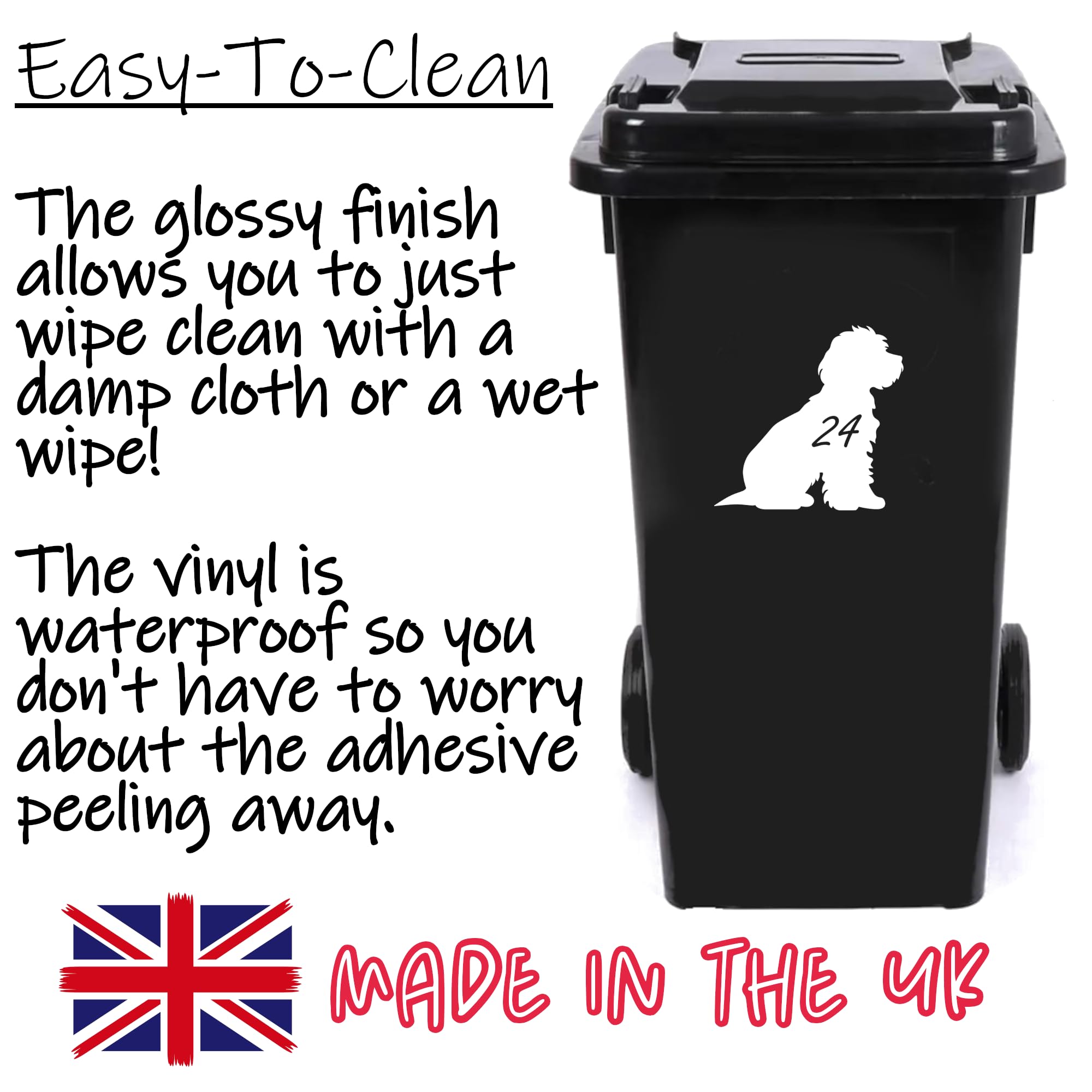 Multi Pack Pet Dog Cockapoo Wheelie Bin Stickers