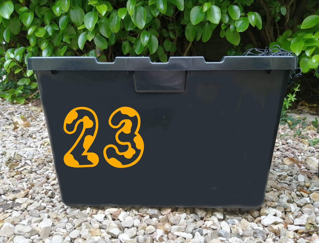 Cow Print Font Wheelie Bin Stickers