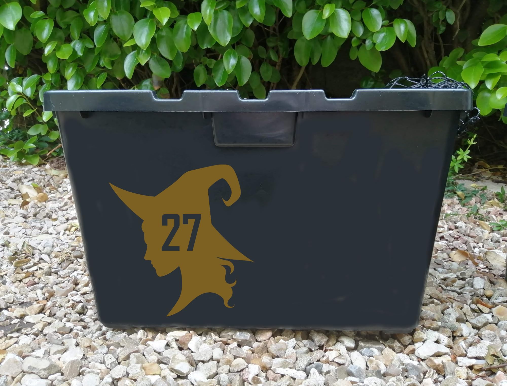Multi Pack Witch Face Silhouette Wheelie Bin Number Sticker