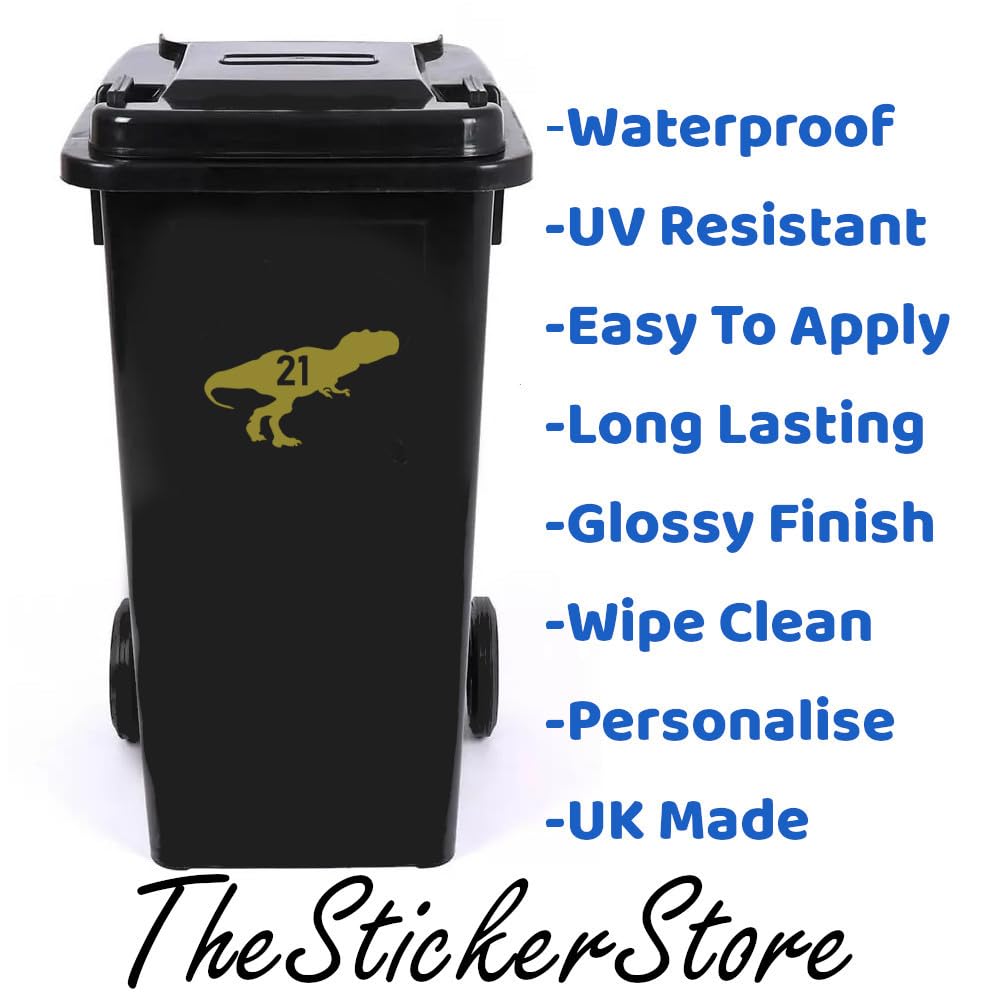 Multi Pack T-Rex Dinosaur Wheelie Bin Stickers