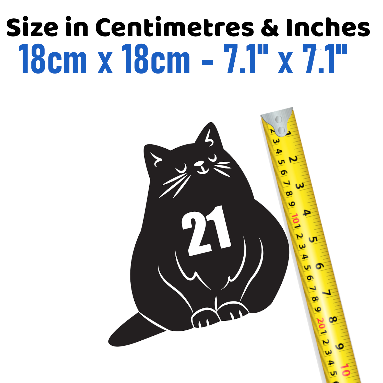 3 Pack Fat Cat Number Sticker
