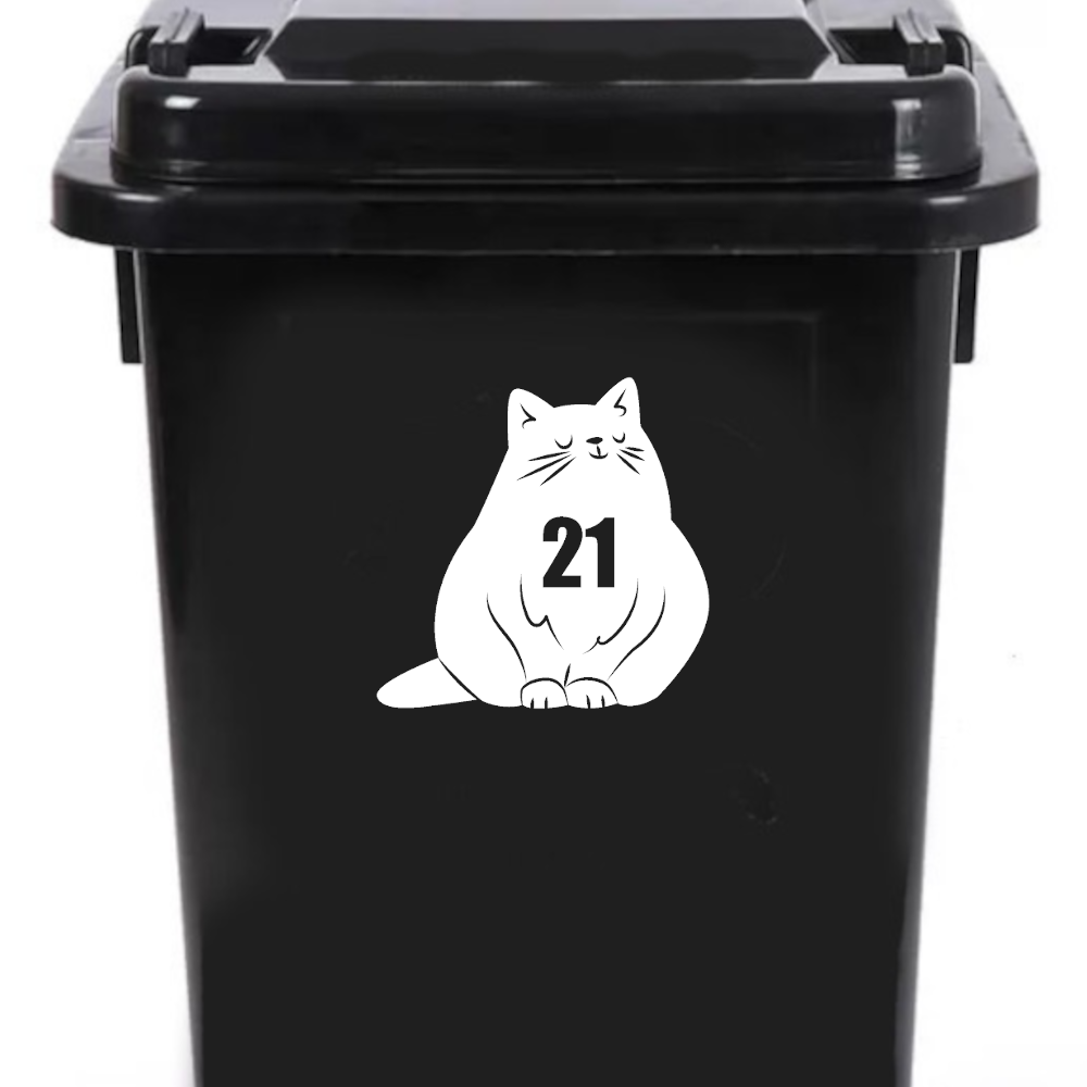 3 Pack Fat Cat Number Sticker