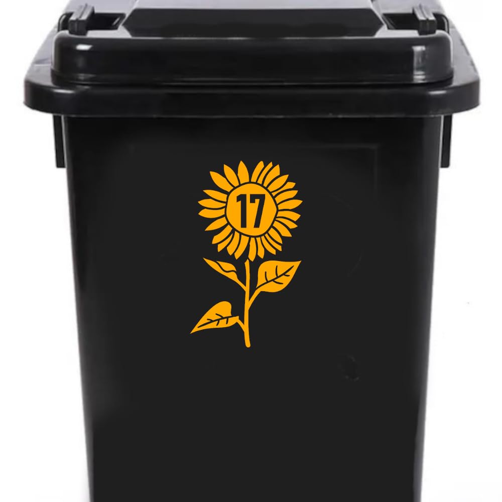 Pack of 4 Cute Sunflower Wheelie Bin Stickers