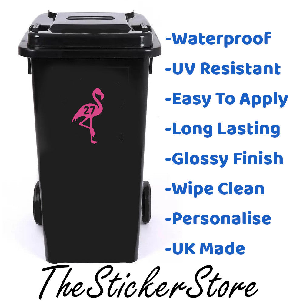3 Pack Cute Flamingo Standing Number Waterproof Sticker