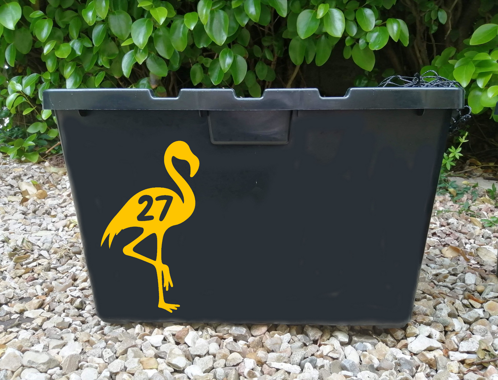 3 Pack Cute Flamingo Standing Number Waterproof Sticker