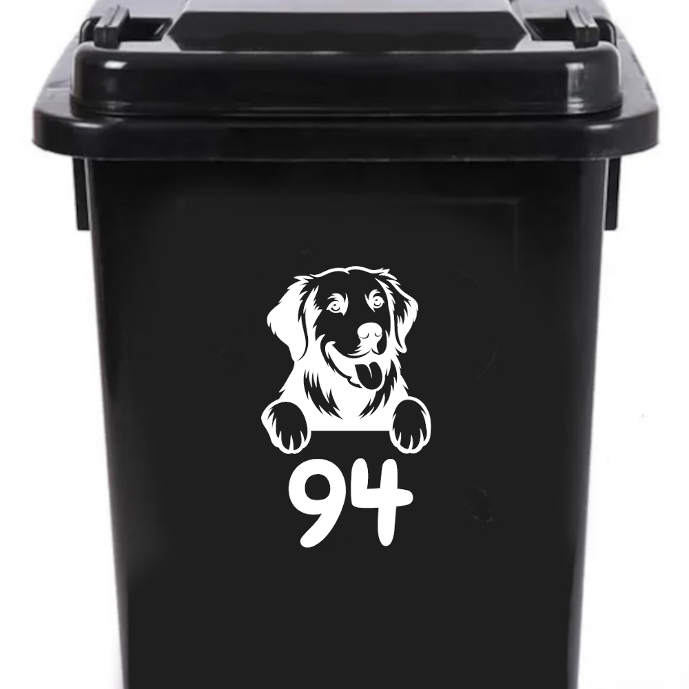 Pack of 3 Pet Dog Golden Retriever Wheelie Bin Stickers