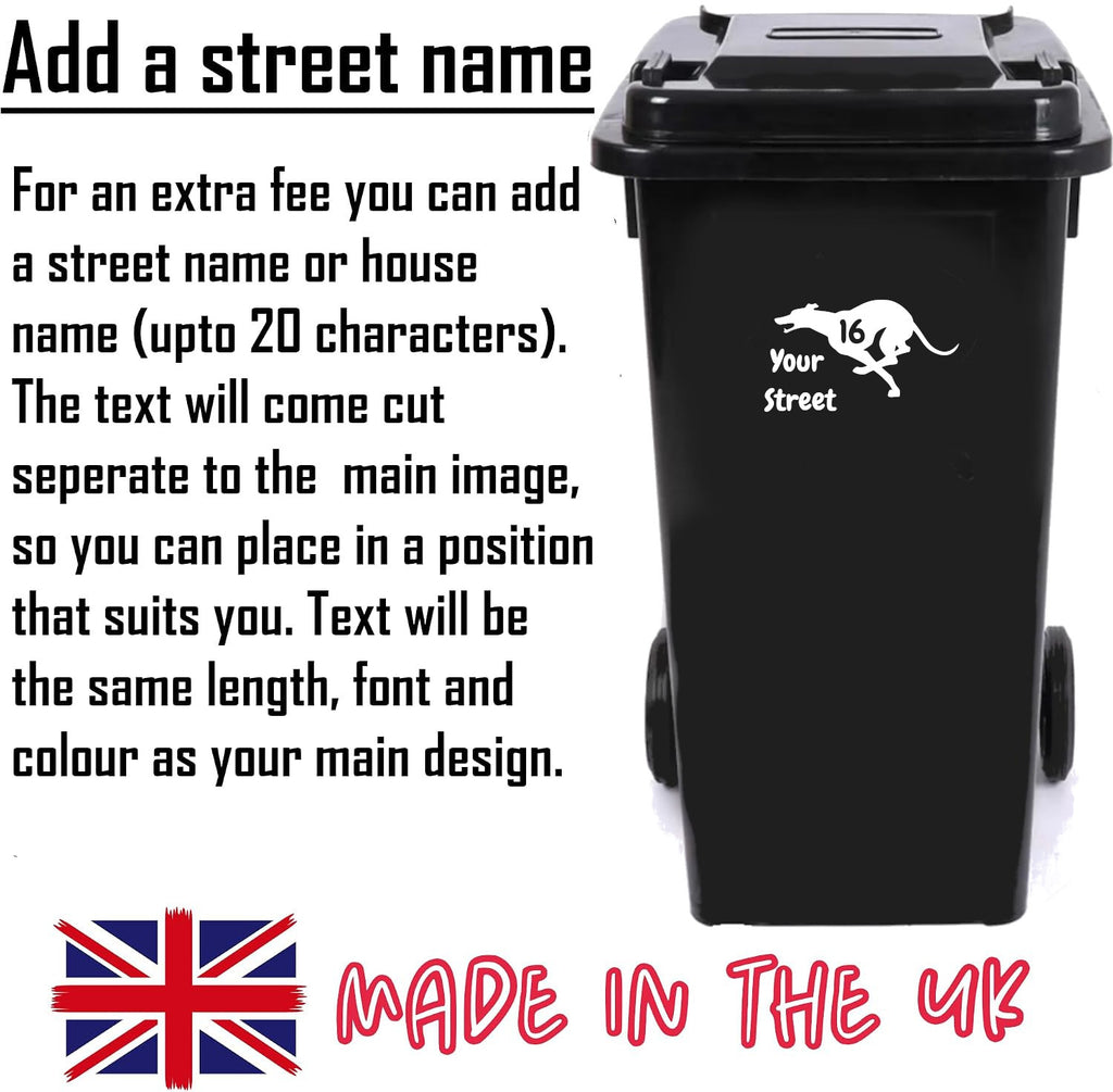 3 Pack Greyhound Waterproof Wheelie Bin Number Stickers
