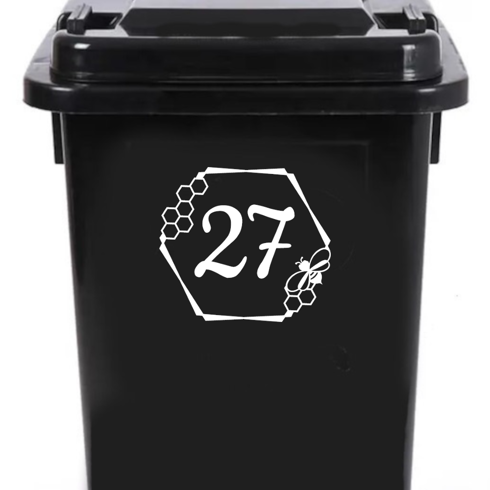 Honey Bee Hexagon Number Sticker