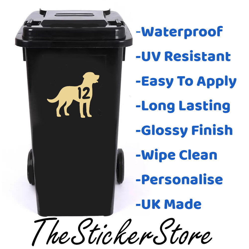 Multi Pack Pet Dog Labrador Wheelie Bin Stickers