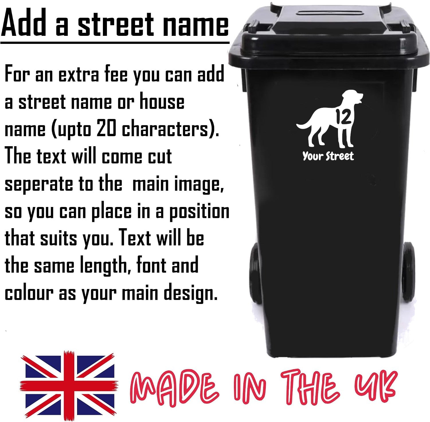 Multi Pack Pet Dog Labrador Wheelie Bin Stickers