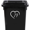 4 Pack Love Heart Silhouette Wheelie Bin Stickers
