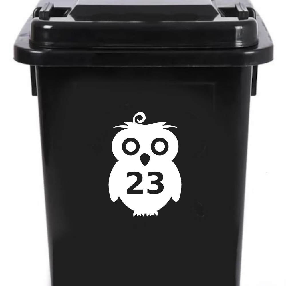 Pack of 4 Owl Wheelie Bin Stickers