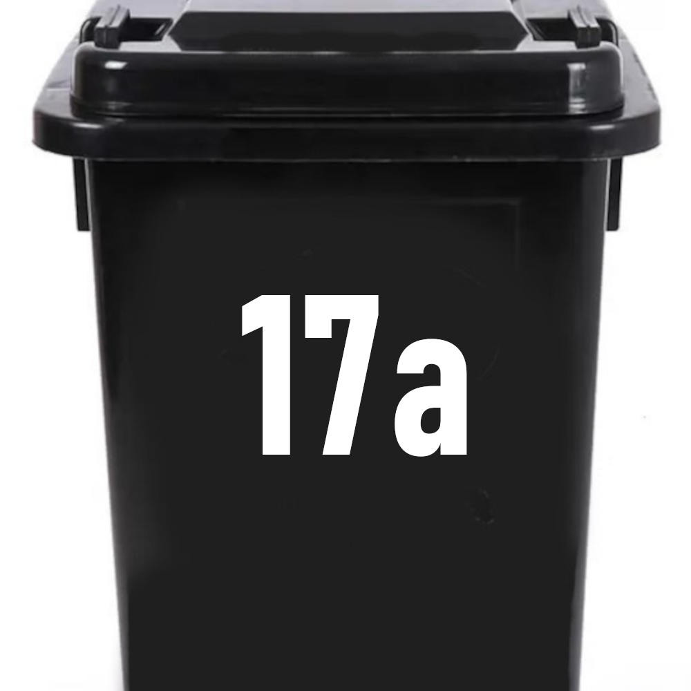 Simple Font Wheelie Bin Stickers