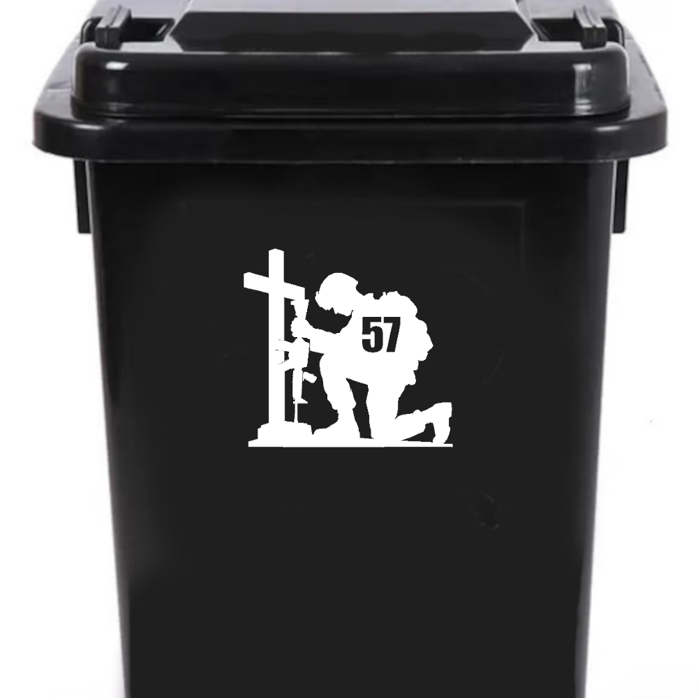 Pack of 4 Soldier Kneeling Number Waterproof Sticker