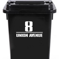 Pack of 3 Stencil Font Print Wheelie Bin Stickers