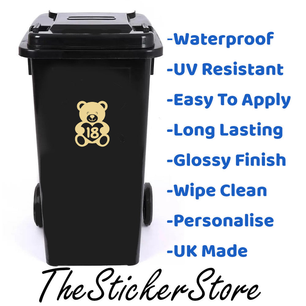 3 Pack Teddy Bear Number Sticker